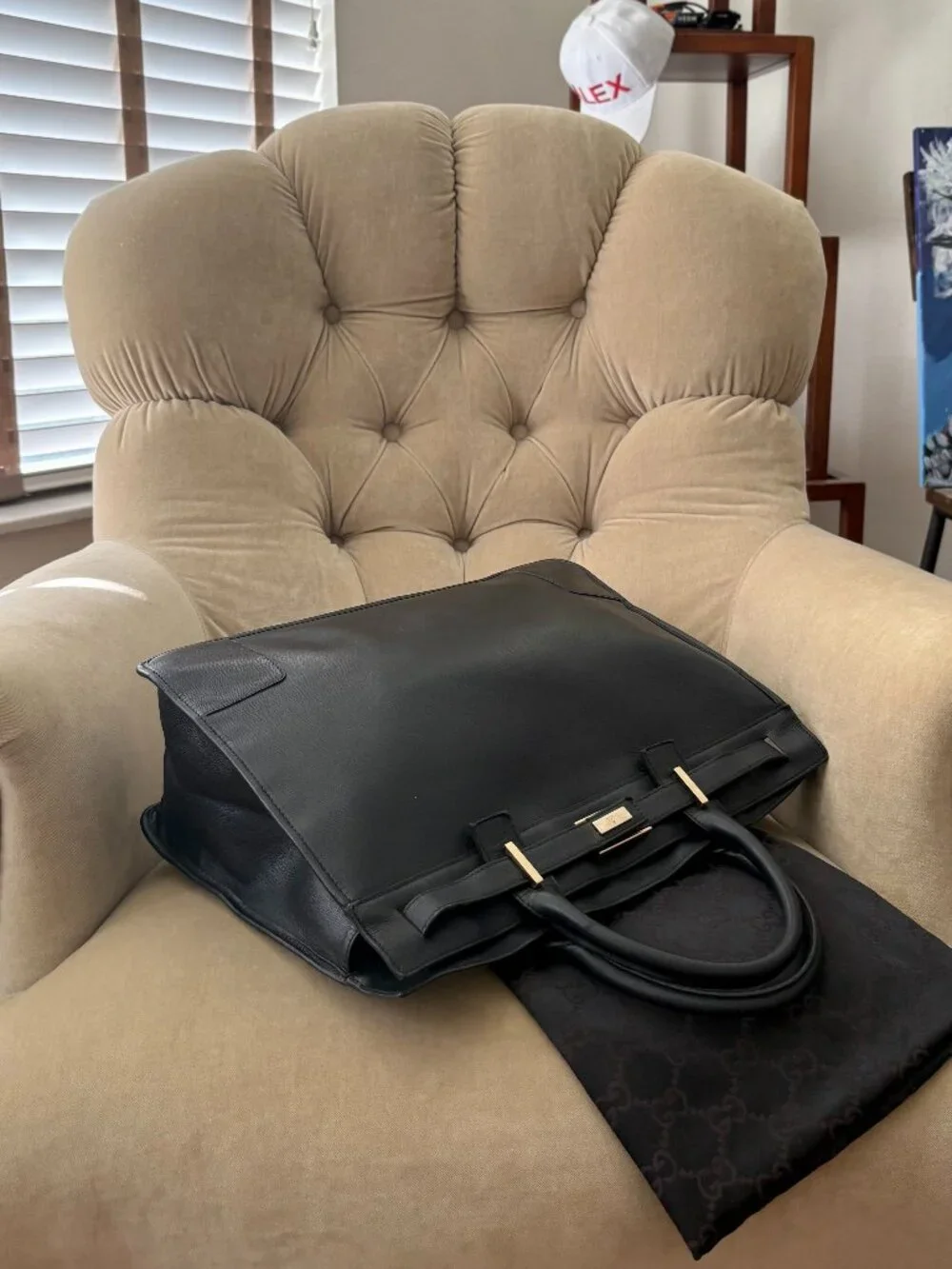 VTG Auth GUCCI Iconic Textured Leather 002-1090 Business Satchel Tote Bag